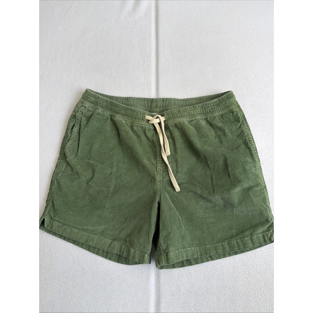 Bearbottom Corduroy Easy Shorts Mens XL Green Tan 5.5" Inseam